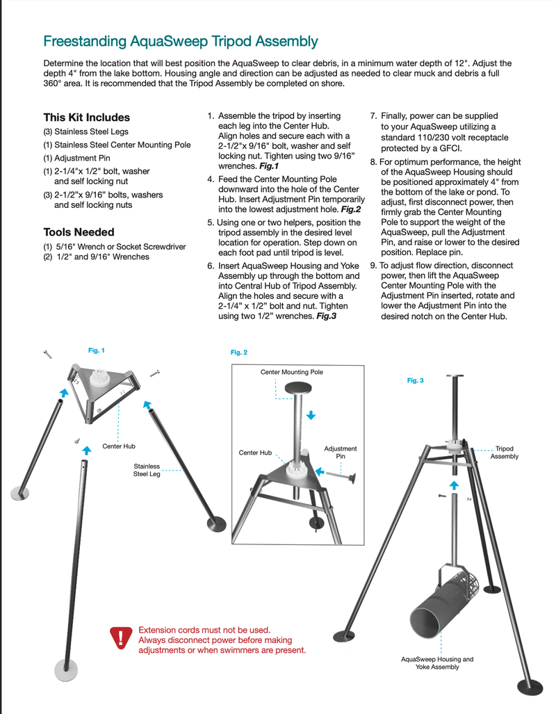 Load image into Gallery viewer, Scott Aerator: Adapter for Freestanding Aquasweep/De-icer Tripod Stand
